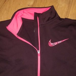 Nike Zip Shirt Maroon and Pink